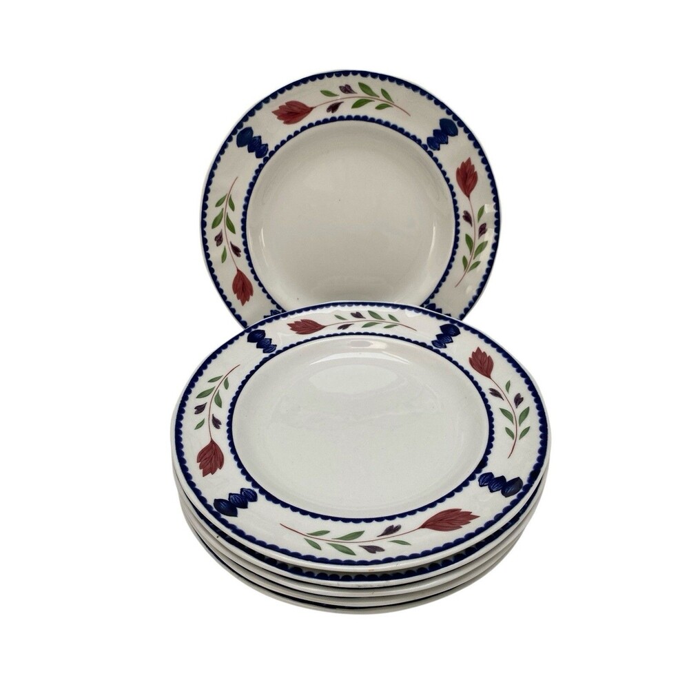 Set Of 6 Adams LANCASTER Ironstone Salad / Dessert Plates Made in England